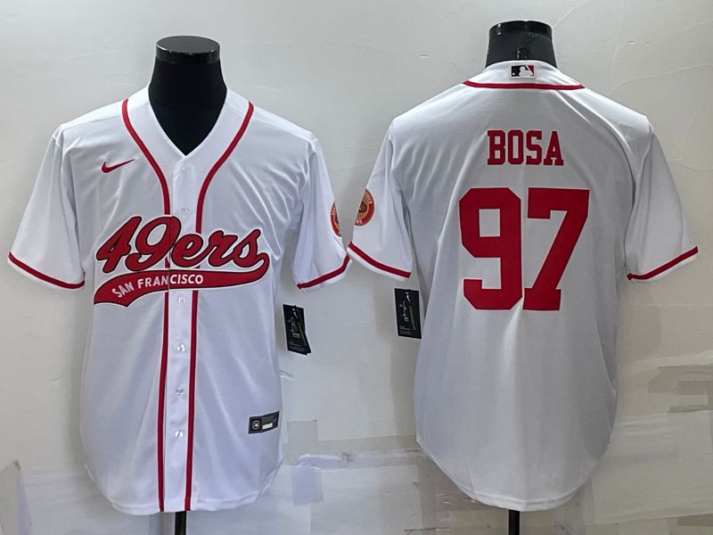 Men San Francisco 49ers 97 Bosa White 2022 Nike Co branded NFL Jersey